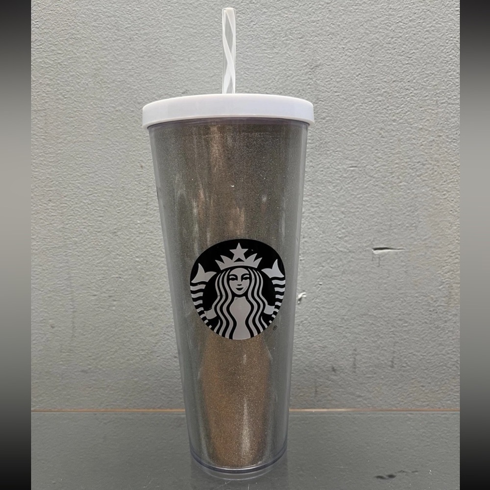Starbucks Gold Glitter Tumbler with White Lid